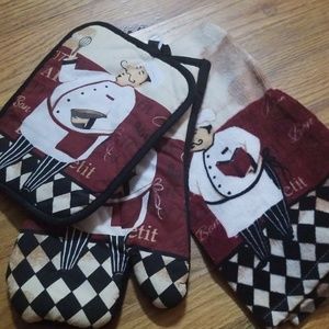 3pc pot holder n towel set.